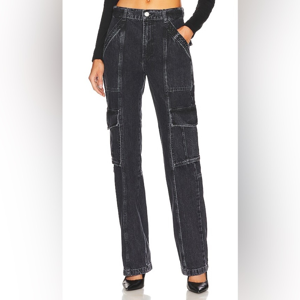 Frame High Rise Utility Straight Leg Jeans